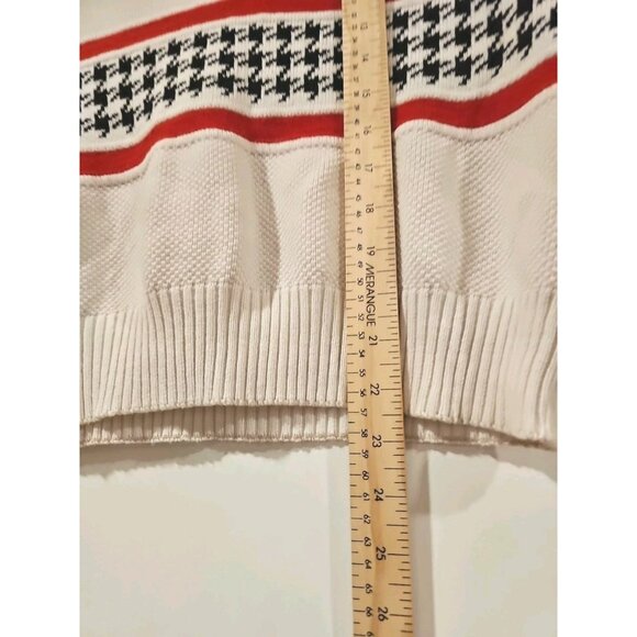 Vintage Lacoste Tight-Knit Vest Houndstooth Men Medium Preppy Academia Nautical - Picture 6 of 6